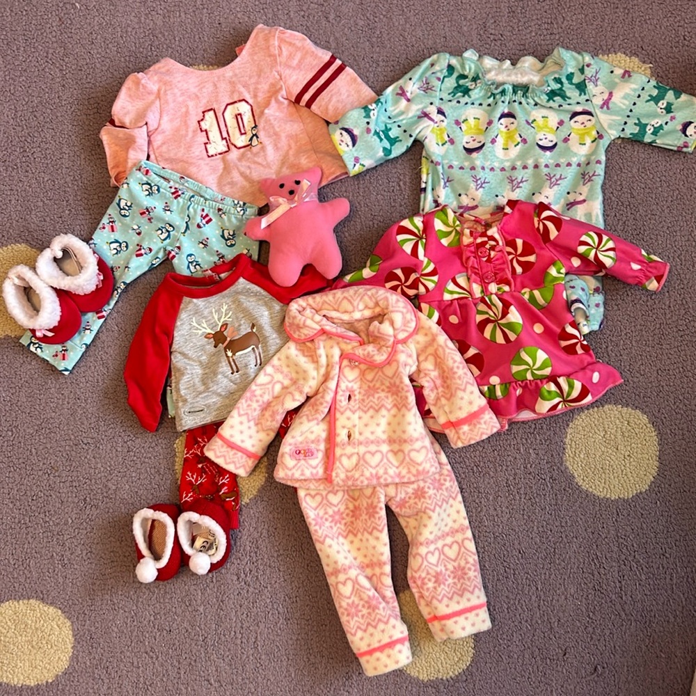 American Girl doll Christmas pajamas bundle